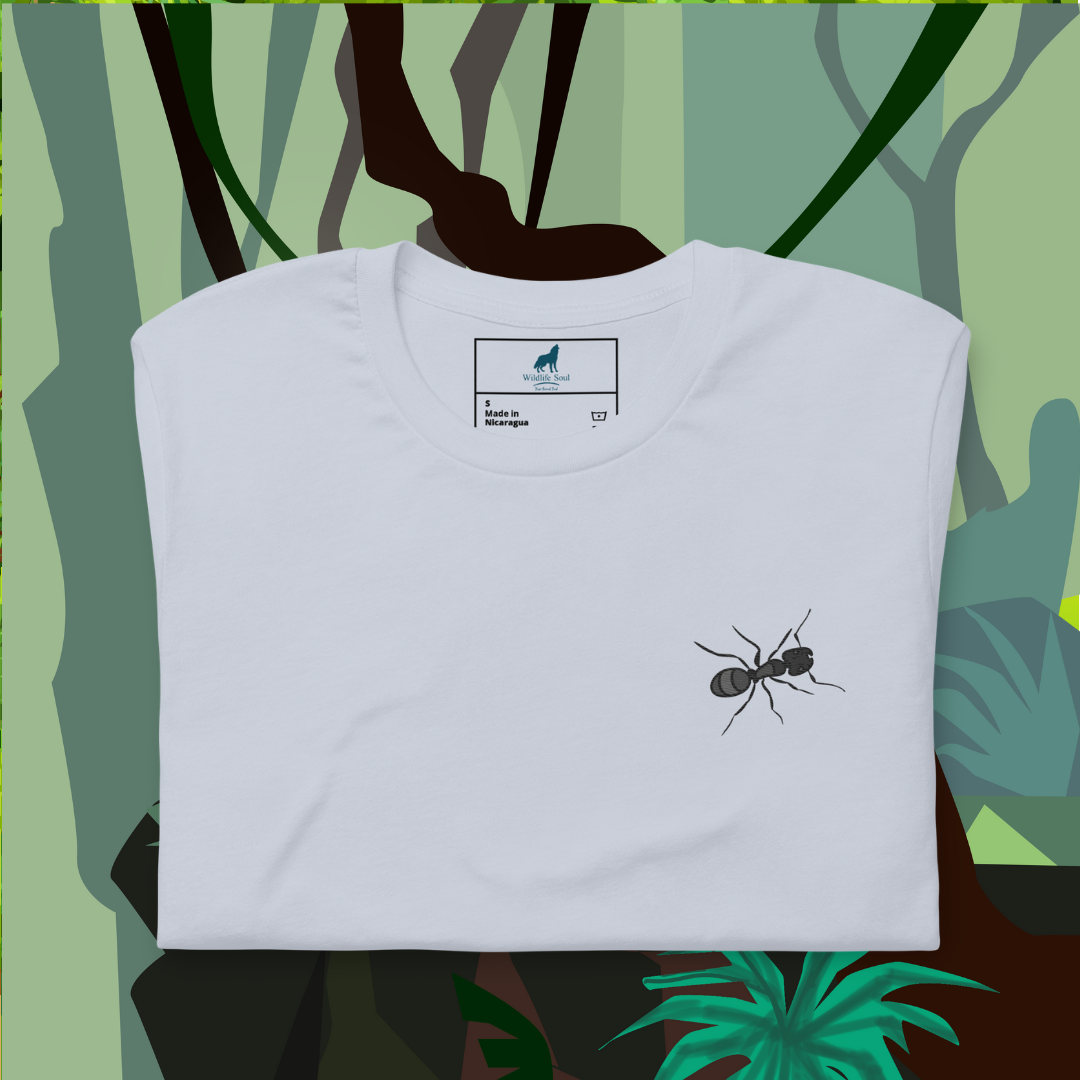 Ant Cotton T-shirt - Embroidered - Wildlife Soul Ant Cotton T-shirt - Embroidered