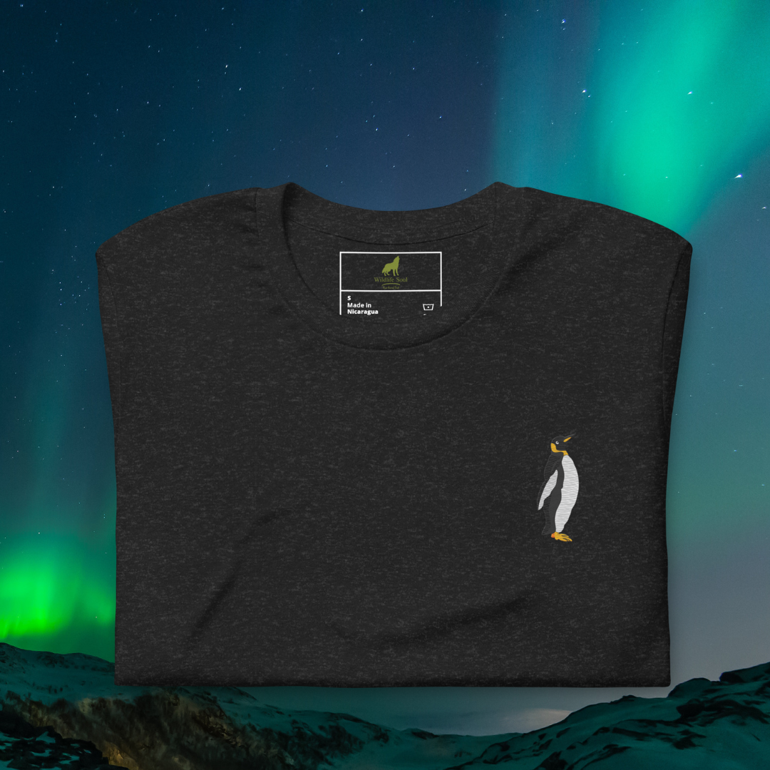 Penguin Cotton T-Shirt - Embroidered - Wildlife Soul Penguin Cotton T-Shirt - Embroidered