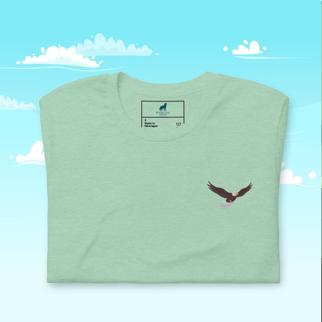 Eagle Cotton T-Shirt - Embroidered - Wildlife Soul Eagle Cotton T-Shirt - Embroidered