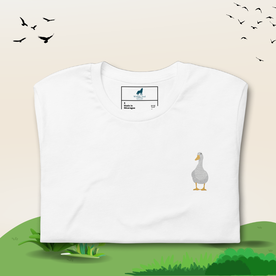 Duck Cotton T-Shirt - Embroidered - Wildlife Soul Duck Cotton T-Shirt - Embroidered