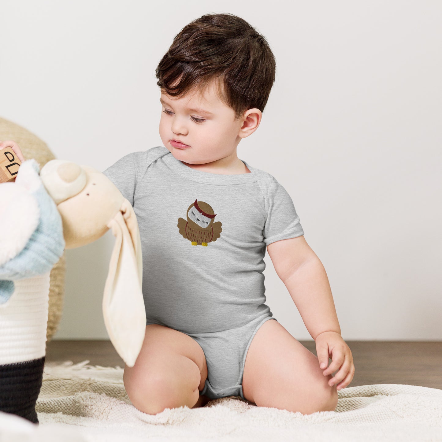 Owl Cotton Baby Body - Embroidered - Wildlife Soul Owl Cotton Baby Body - Embroidered