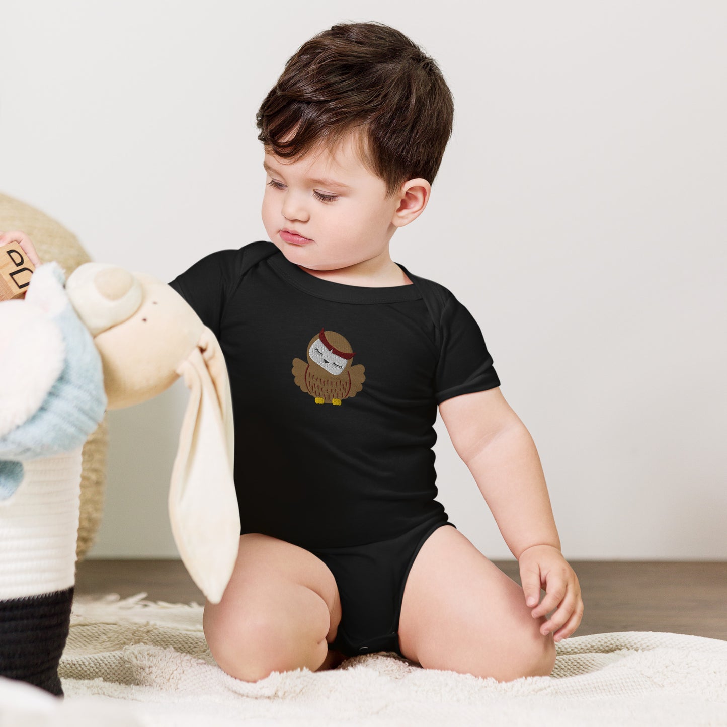 Owl Cotton Baby Body - Embroidered - Wildlife Soul Owl Cotton Baby Body - Embroidered