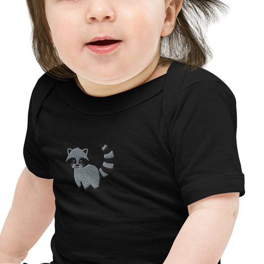 Raccoon Cotton Baby Body - Embroidered - Wildlife Soul Raccoon Cotton Baby Body - Embroidered