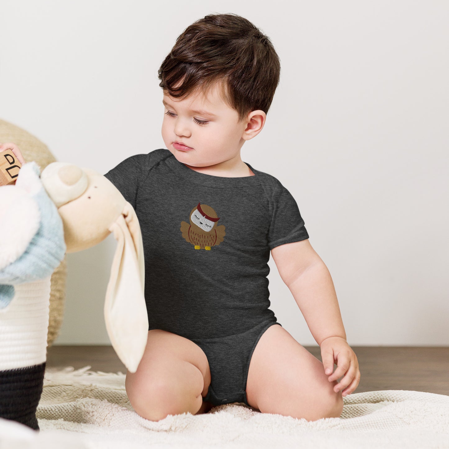 Owl Cotton Baby Body - Embroidered - Wildlife Soul Owl Cotton Baby Body - Embroidered