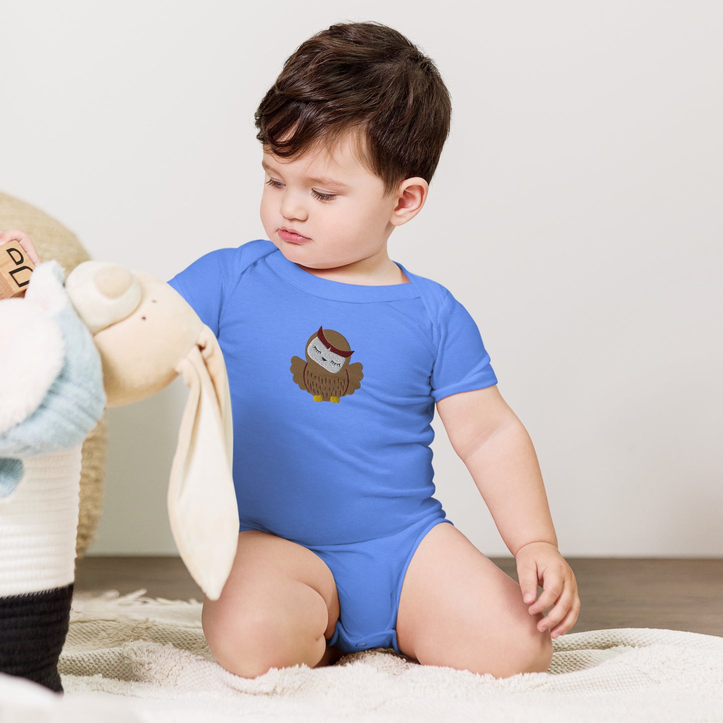 Owl Cotton Baby Body - Embroidered - Wildlife Soul Owl Cotton Baby Body - Embroidered