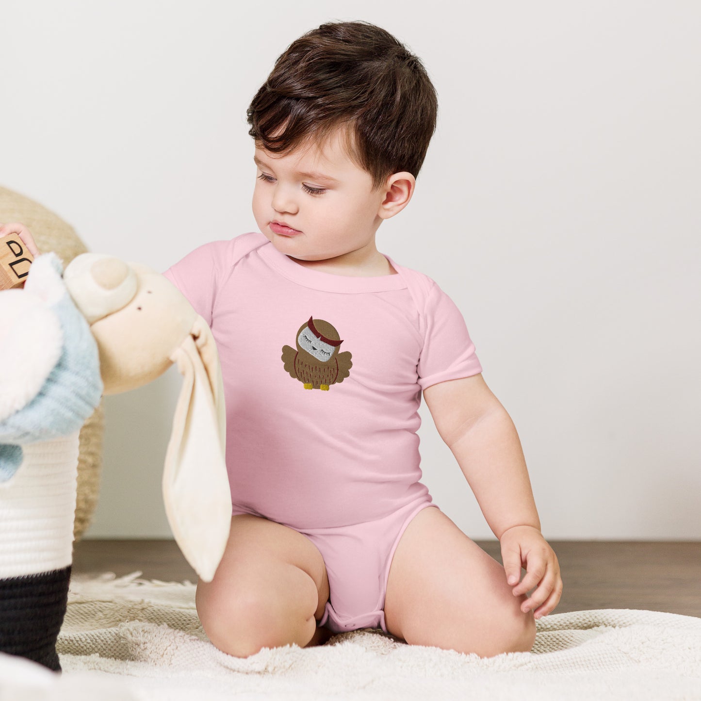 Owl Cotton Baby Body - Embroidered - Wildlife Soul Owl Cotton Baby Body - Embroidered