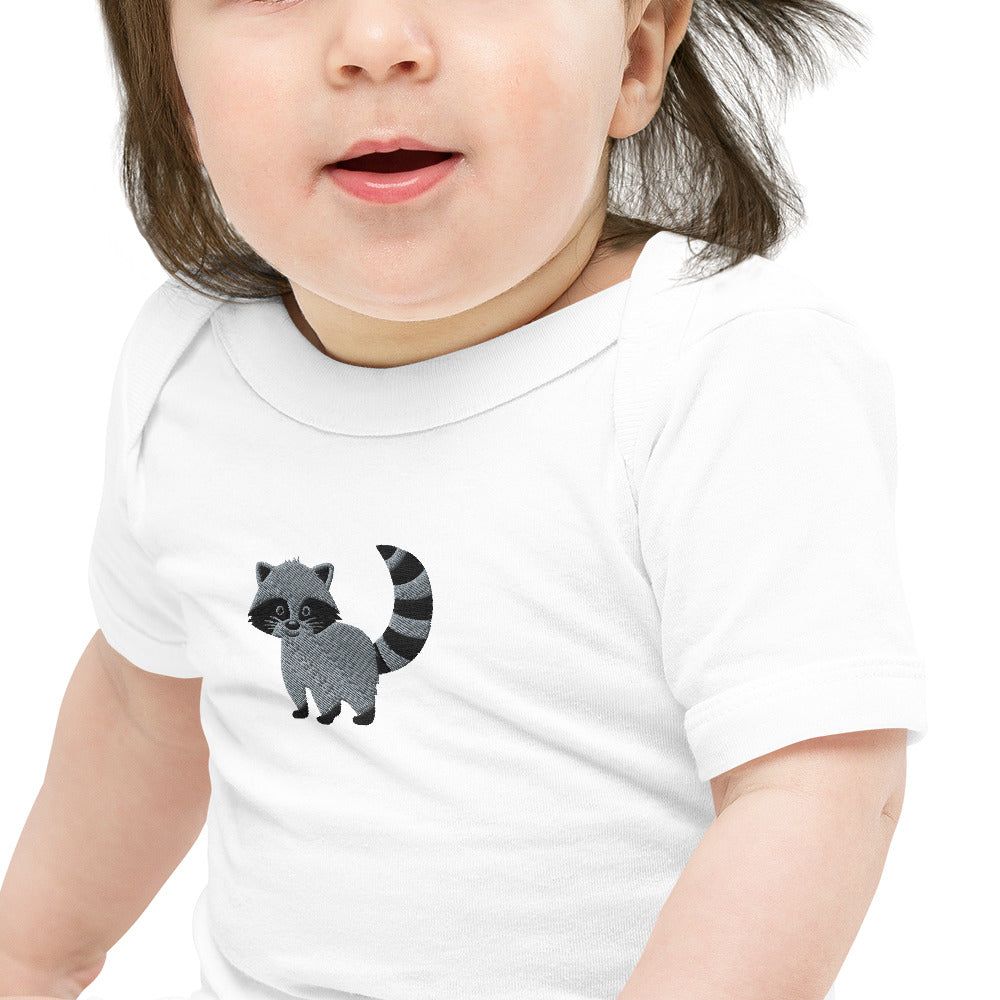 Raccoon Cotton Baby Body - Embroidered - Wildlife Soul Raccoon Cotton Baby Body - Embroidered