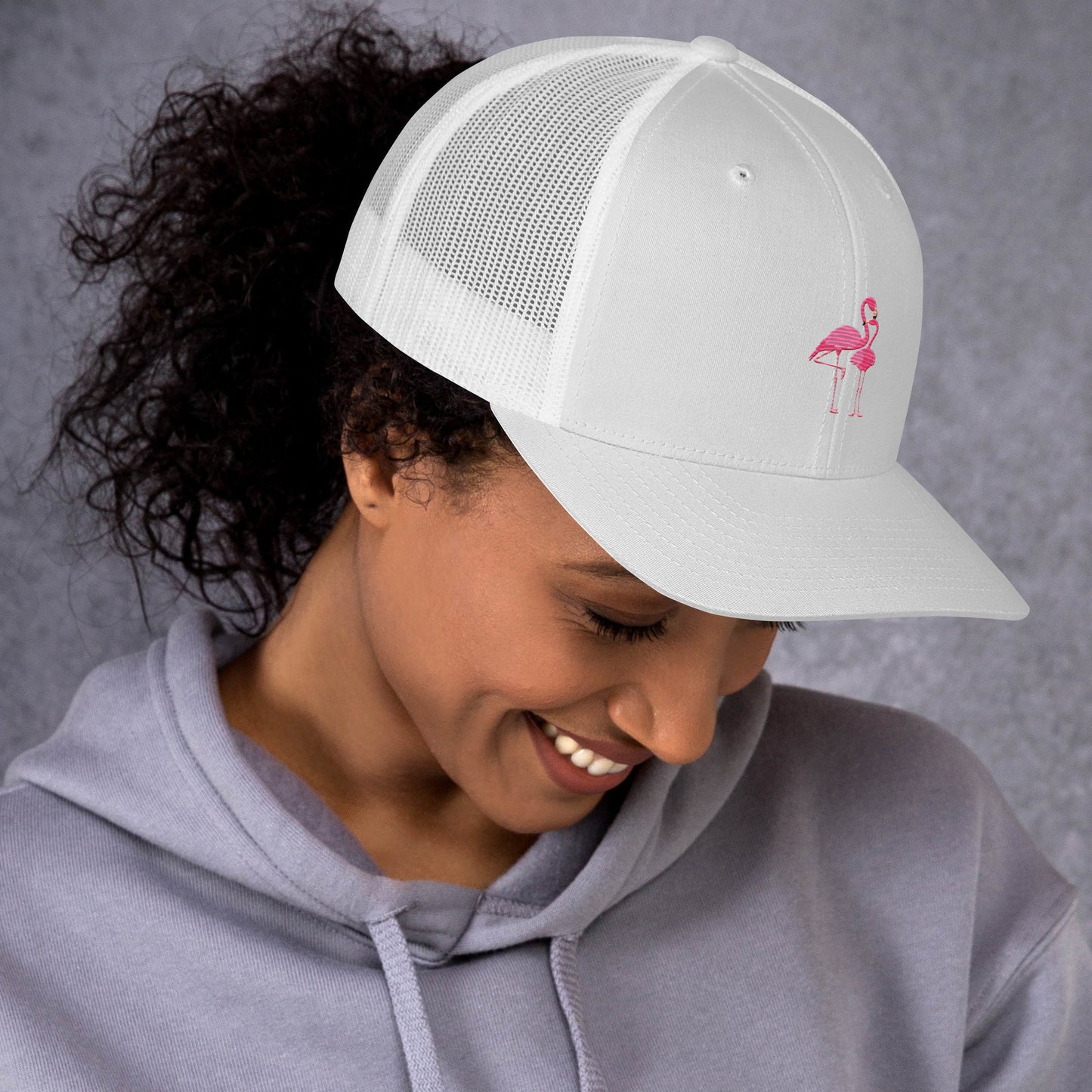 Flamingo Trucker Cap - Embroidered - Wildlife Soul Flamingo Trucker Cap - Embroidered