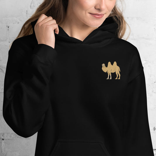 Camel Cotton Hoodie - Embroidered - Wildlife Soul Camel Cotton Hoodie - Embroidered