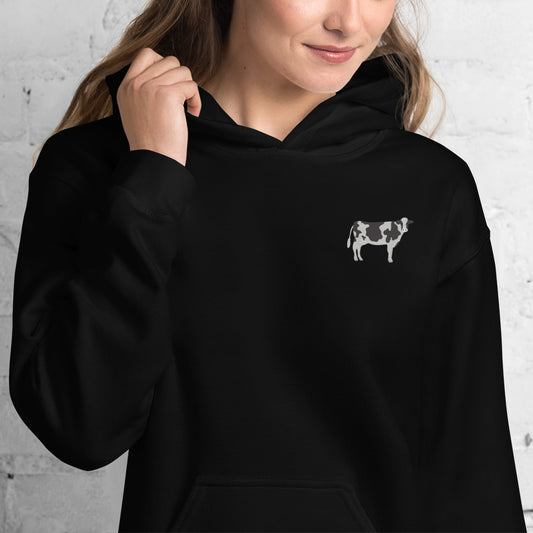 Cow Cotton Hoodie - Embroidered - Wildlife Soul Cow Cotton Hoodie - Embroidered