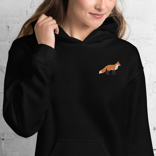 Fox Cotton Hoodie - Embroidered - Wildlife Soul Fox Cotton Hoodie - Embroidered