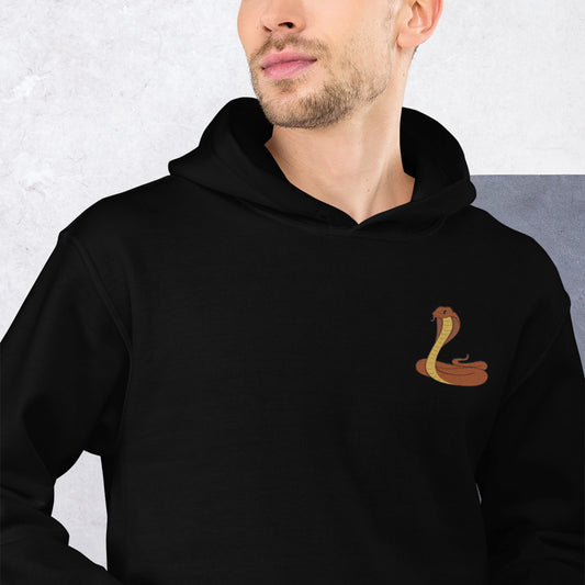 Cobra Cotton Hoodie - Embroidered - Wildlife Soul Cobra Cotton Hoodie - Embroidered