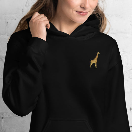 Giraffe Cotton Hoodie - Embroidered - Wildlife Soul Giraffe Cotton Hoodie - Embroidered