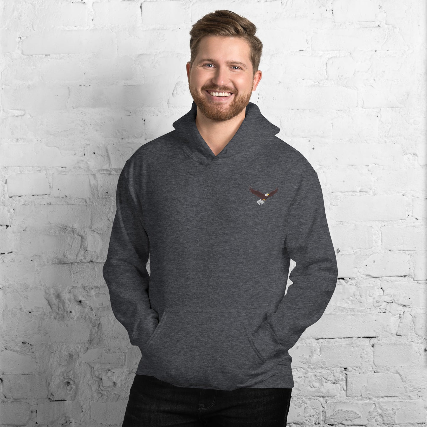 Eagle Cotton Hoodie - Embroidered - Wildlife Soul Eagle Cotton Hoodie - Embroidered