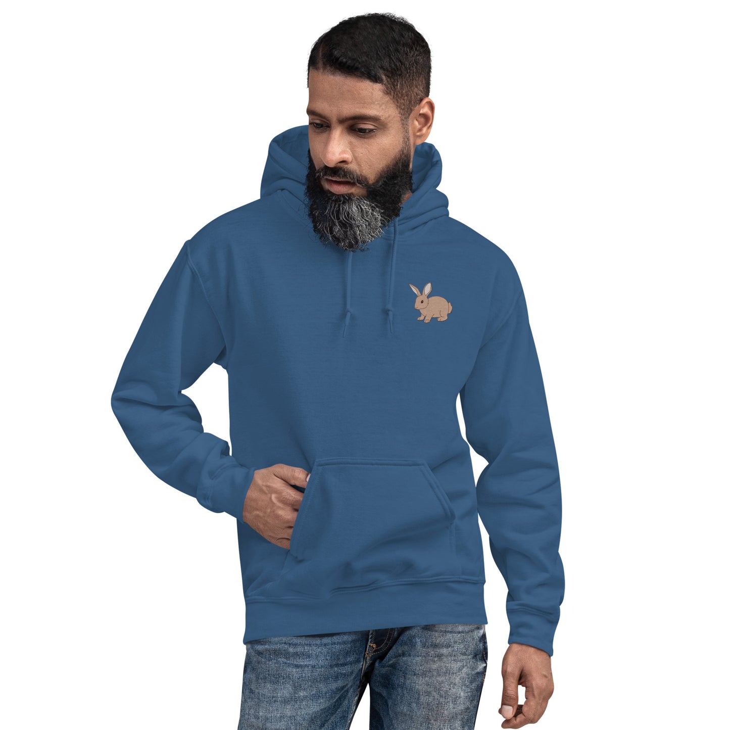 Rabbit Cotton Hoodie - Embroidered - Wildlife Soul Rabbit Cotton Hoodie - Embroidered