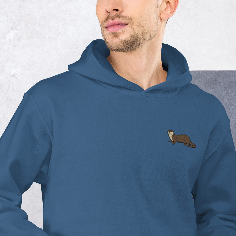 Otter Cotton Hoodie - Embroidered - Wildlife Soul   Otter Cotton Hoodie - Embroidered