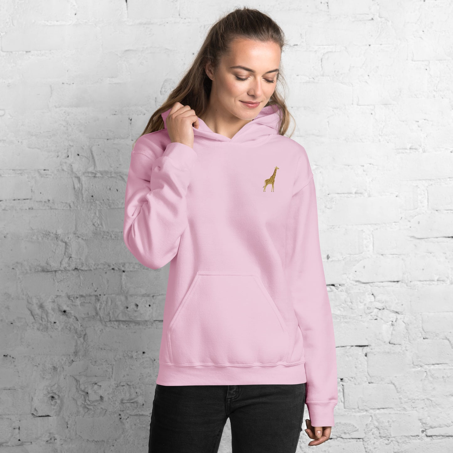 Giraffe Cotton Hoodie - Embroidered - Wildlife Soul Giraffe Cotton Hoodie - Embroidered