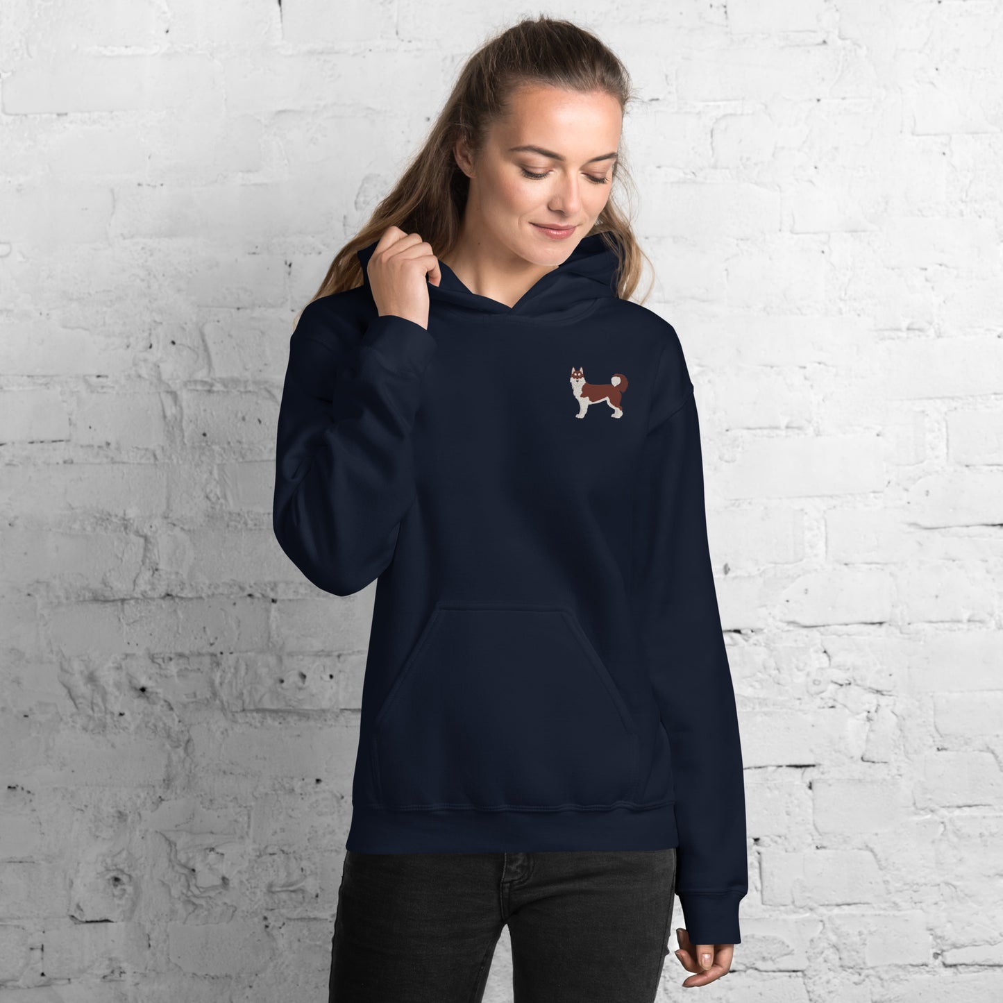 Alaskan Malamute Cotton Hoodie - Embroidered - Wildlife Soul Alaskan Malamute Cotton Hoodie - Embroidered