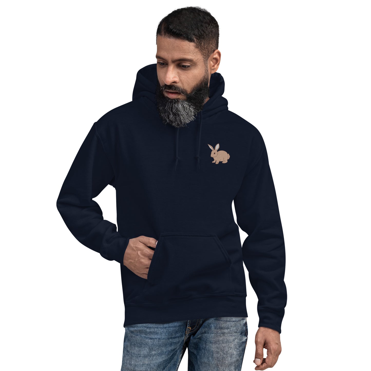 Rabbit Cotton Hoodie - Embroidered - Wildlife Soul Rabbit Cotton Hoodie - Embroidered