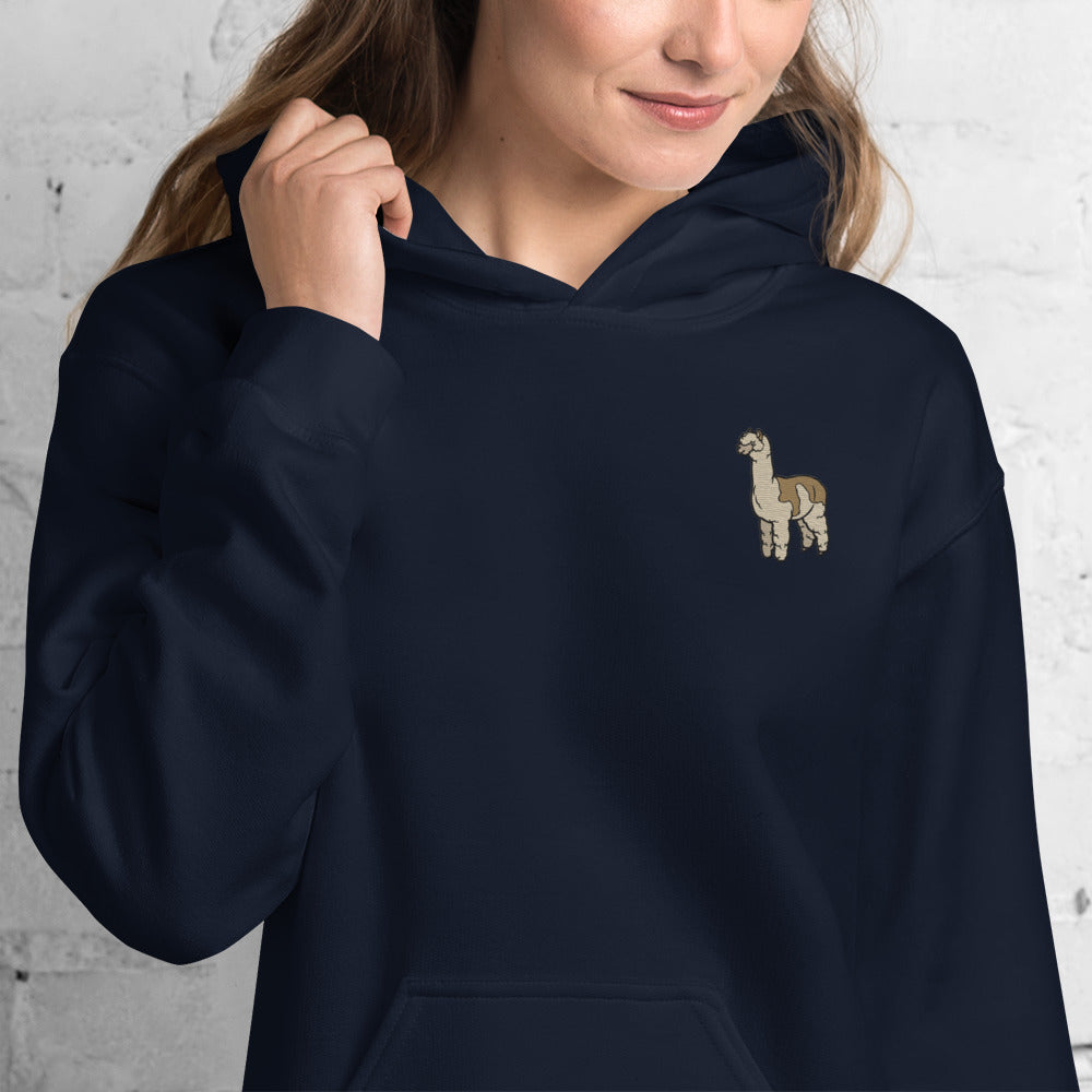 Alpaca Cotton Hoodie - Embroidered - Wildlife Soul   Alpaca Cotton Hoodie - Embroidered