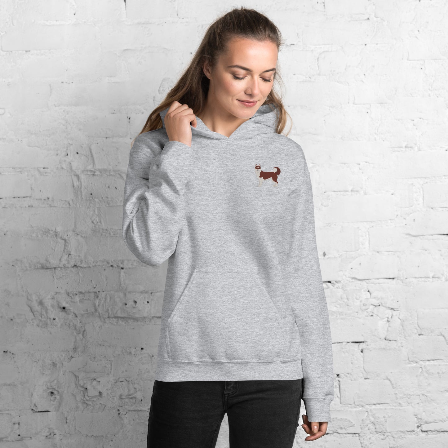 Alaskan Malamute Cotton Hoodie - Embroidered - Wildlife Soul Alaskan Malamute Cotton Hoodie - Embroidered