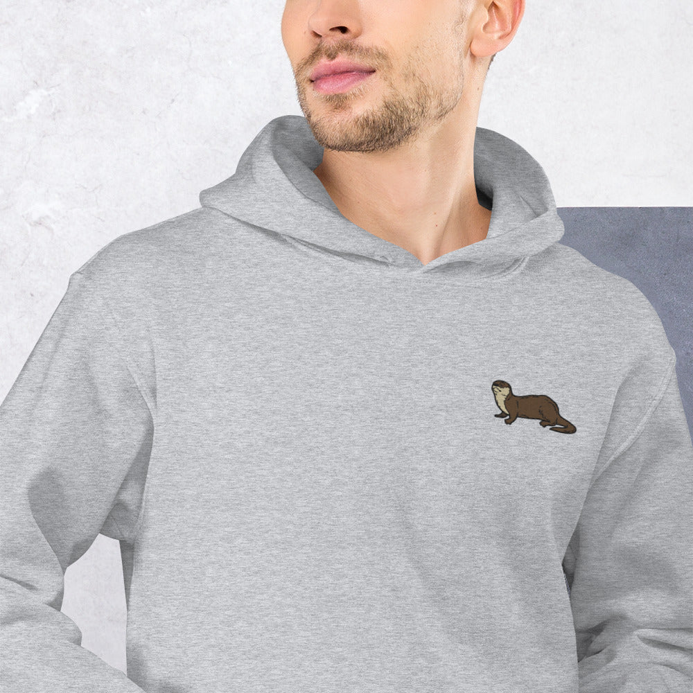 Otter Cotton Hoodie - Embroidered - Wildlife Soul   Otter Cotton Hoodie - Embroidered