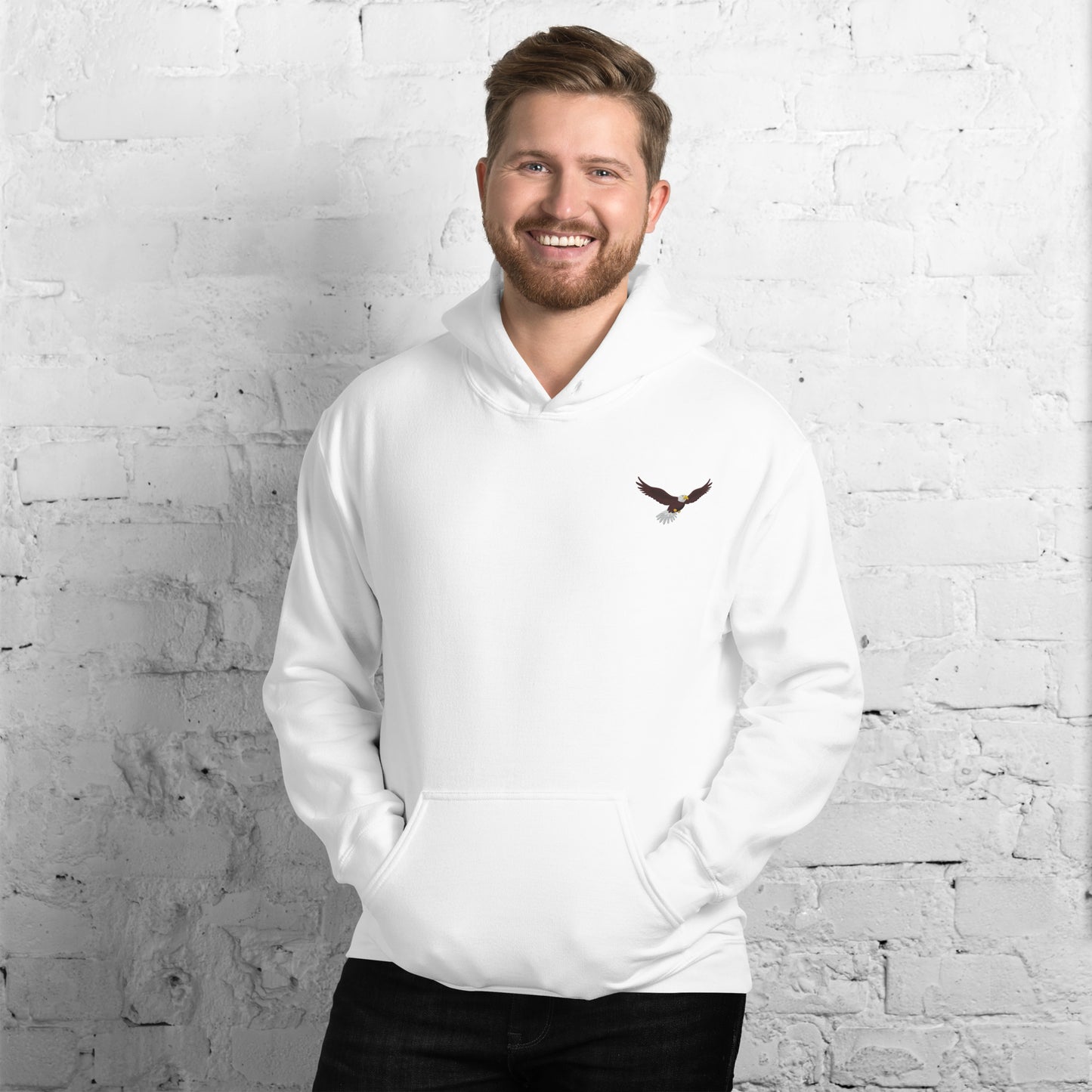 Eagle Cotton Hoodie - Embroidered - Wildlife Soul Eagle Cotton Hoodie - Embroidered