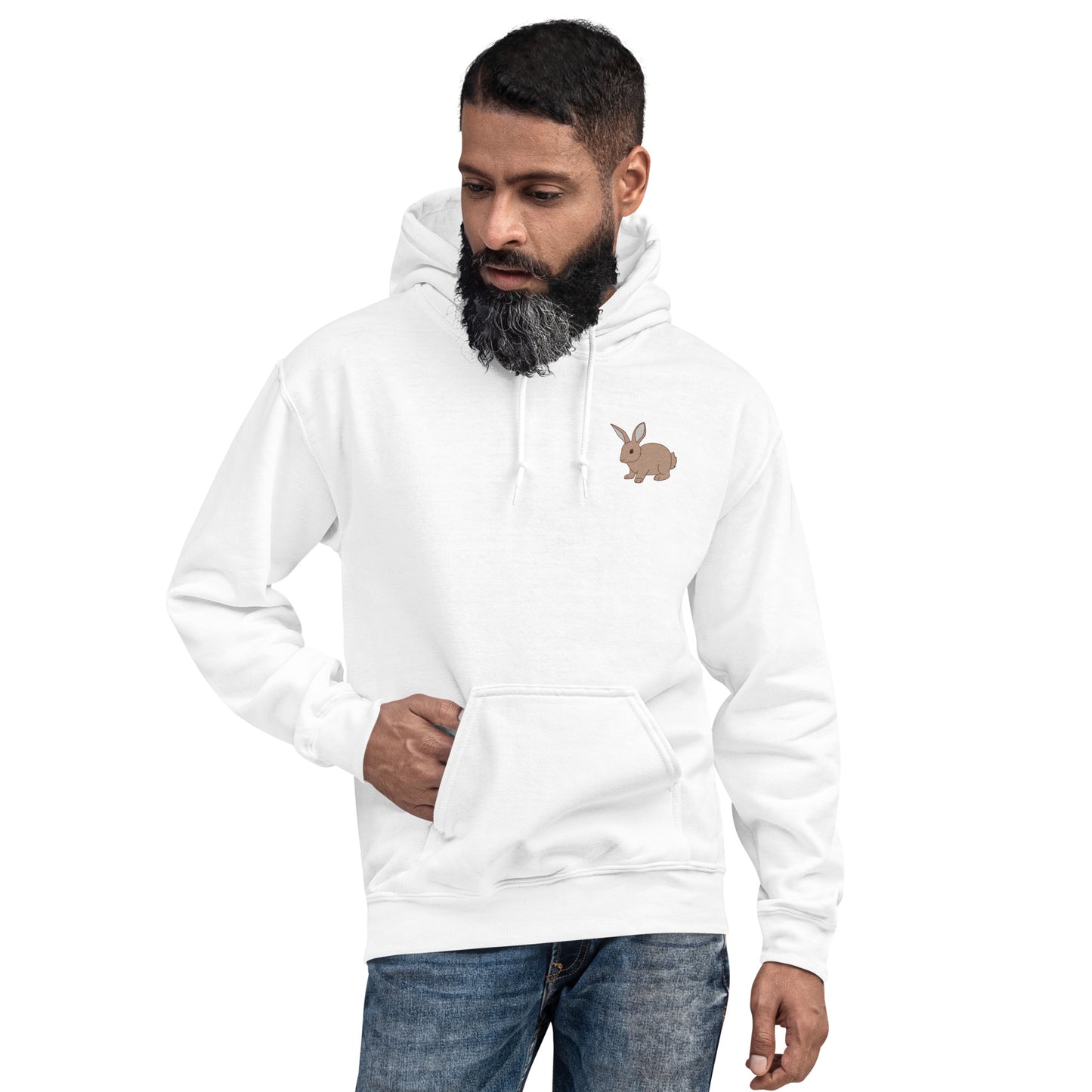 Rabbit Cotton Hoodie - Embroidered - Wildlife Soul Rabbit Cotton Hoodie - Embroidered