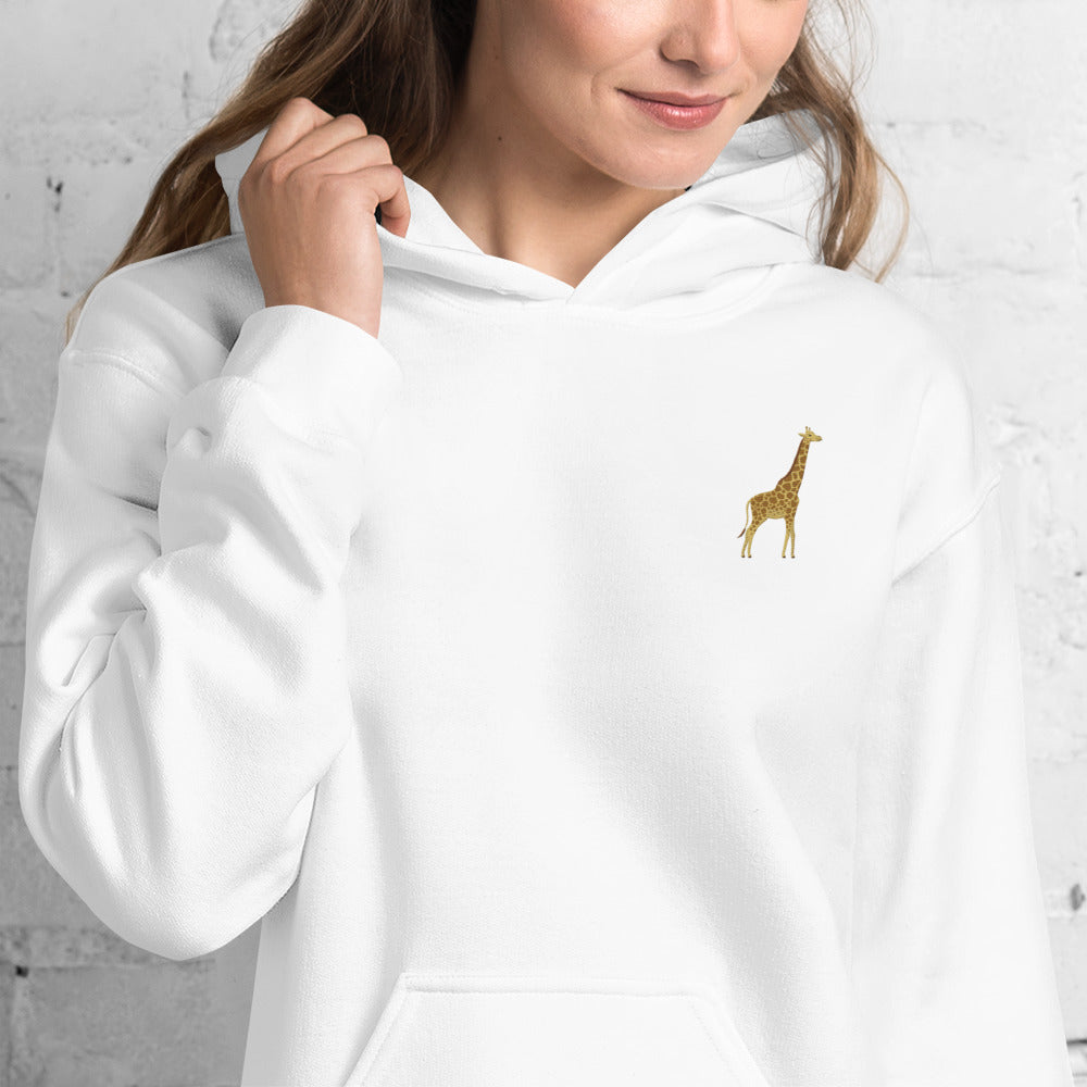 Giraffe Cotton Hoodie - Embroidered - Wildlife Soul Giraffe Cotton Hoodie - Embroidered