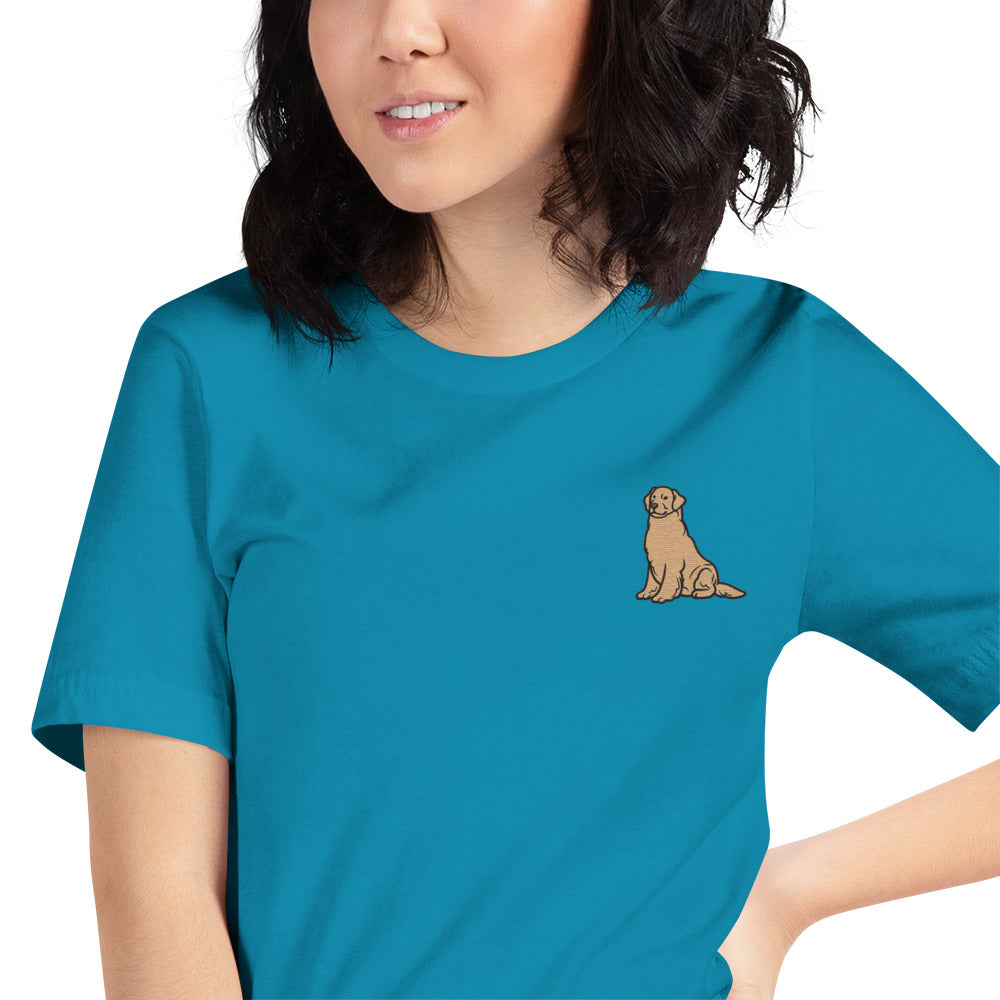 Golden Retriever Cotton T-Shirt - Embroidered - Wildlife Soul Golden Retriever Cotton T-Shirt - Embroidered