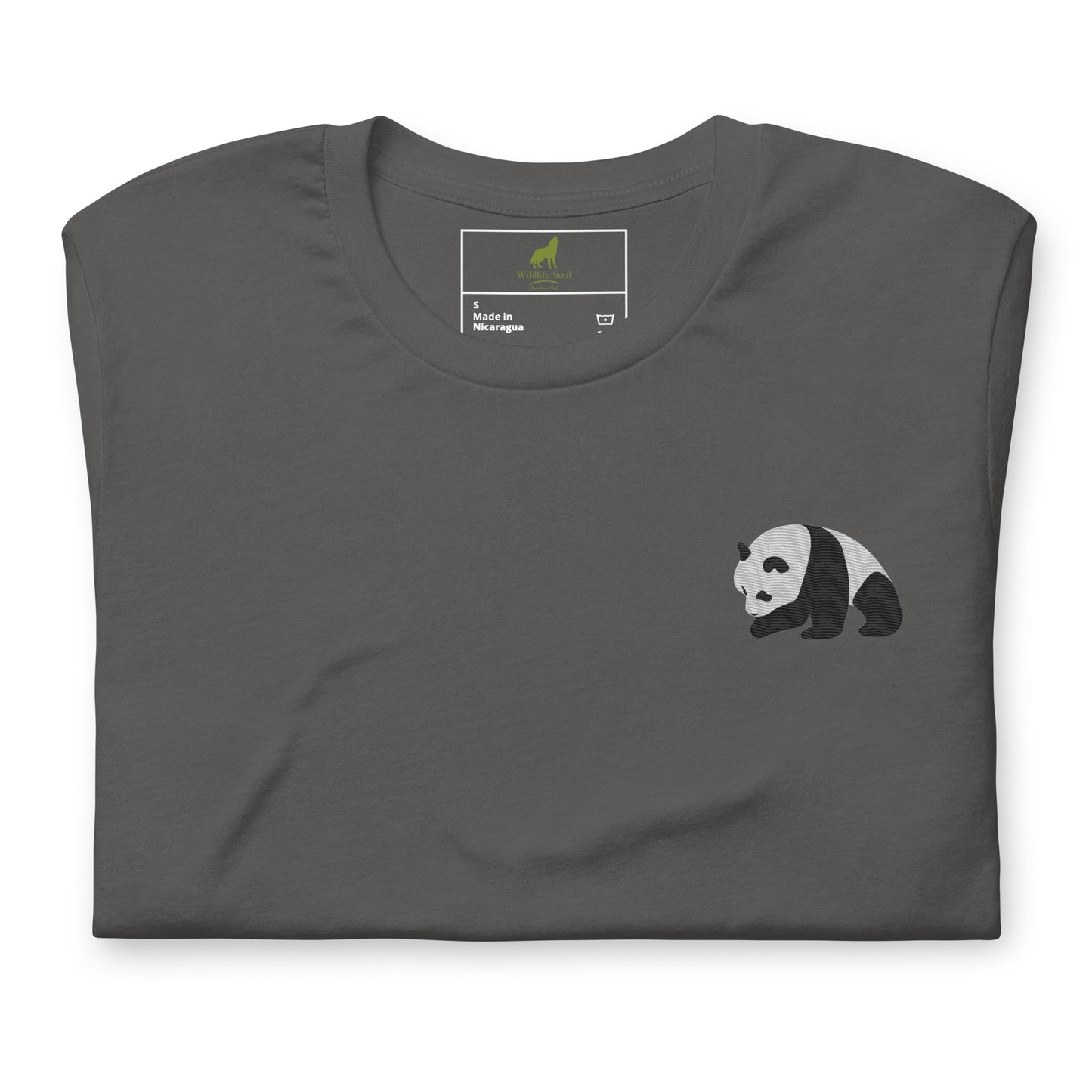 Panda Cotton T-Shirt - Embroidered - Wildlife Soul Panda Cotton T-Shirt - Embroidered