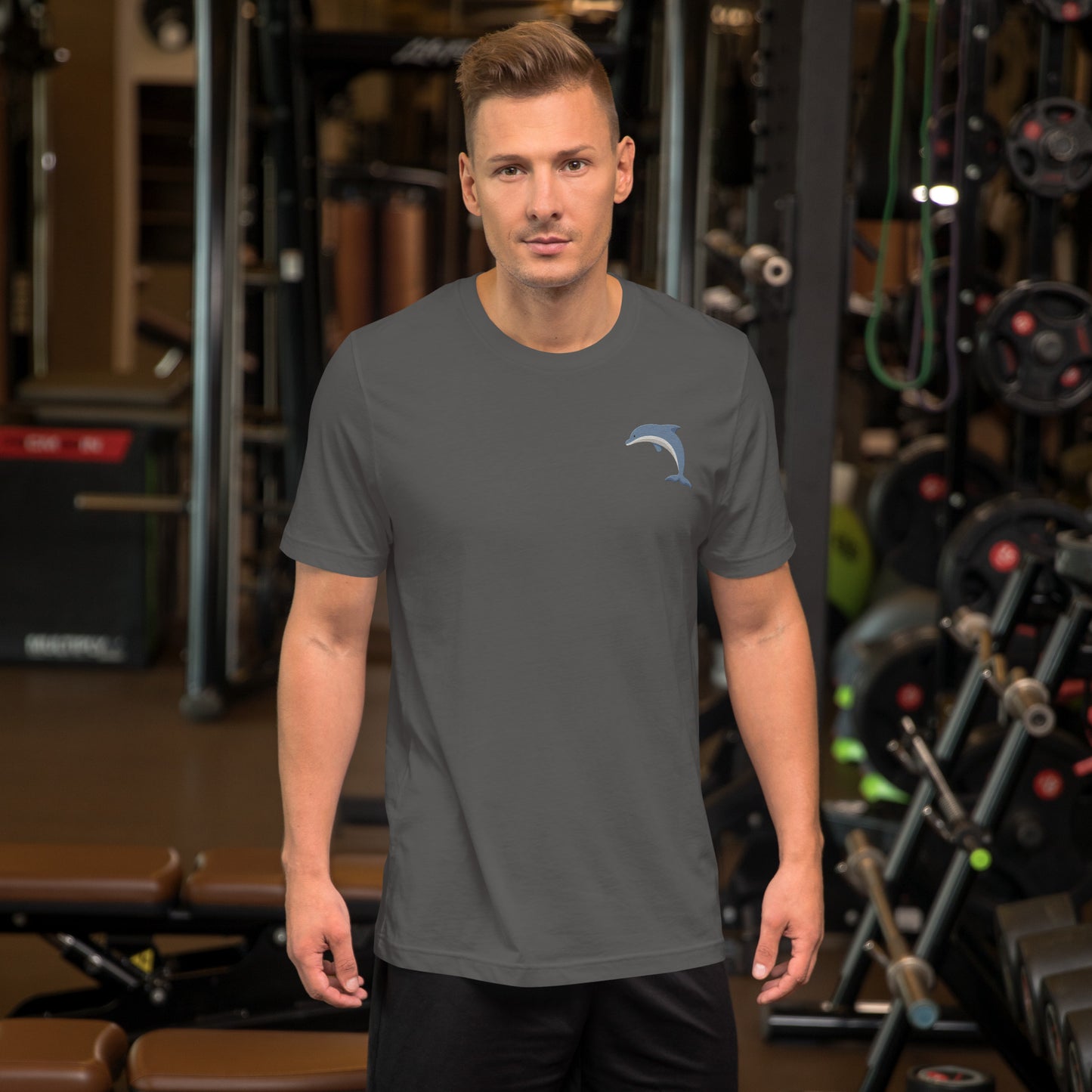 Dolphin Cotton T-Shirt - Embroidered - Wildlife Soul Dolphin Cotton T-Shirt - Embroidered