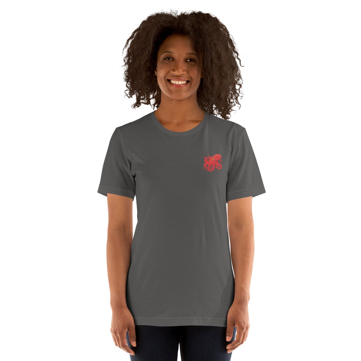 Octopus Cotton T-Shirt - Embroidered - Wildlife Soul Octopus Cotton T-Shirt - Embroidered