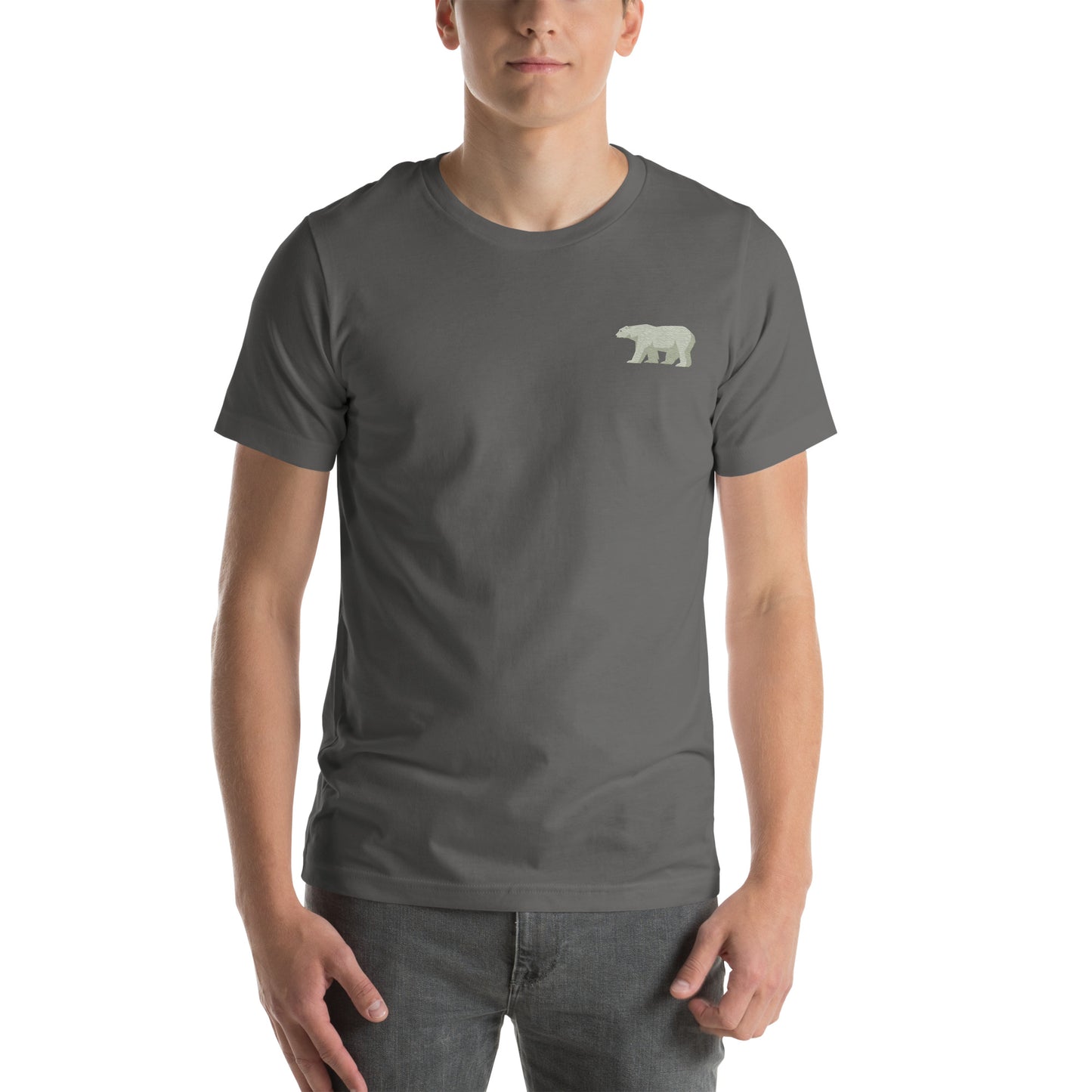 White Bear Cotton T-Shirt - Embroidered - Wildlife Soul White Bear Cotton T-Shirt - Embroidered