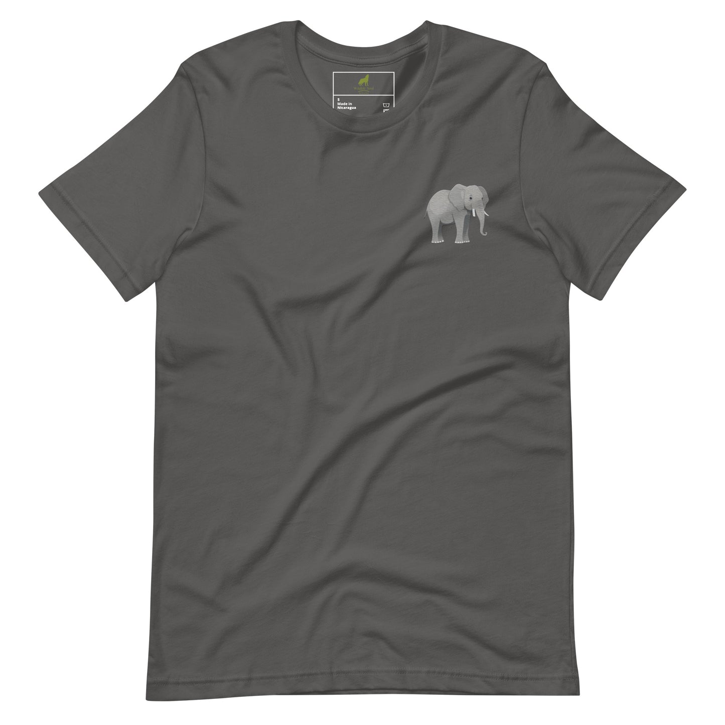 Elephant Cotton T-Shirt - Embroidered - Wildlife Soul Elephant Cotton T-Shirt - Embroidered