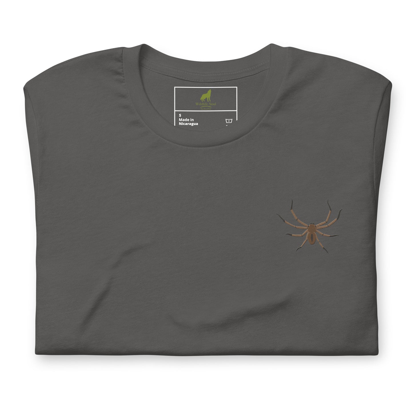 Spider Cotton T-Shirt - Embroidered - Wildlife Soul Spider Cotton T-Shirt - Embroidered