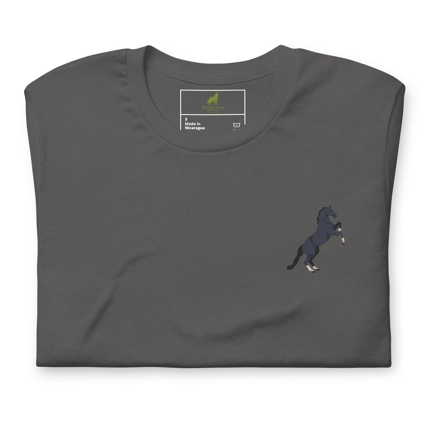 Horse Cotton T-Shirt - Embroidered - Wildlife Soul Horse Cotton T-Shirt - Embroidered