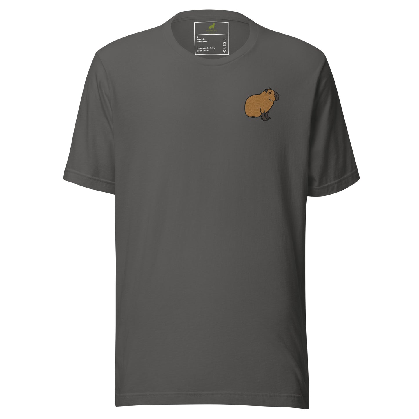 Capybara Cotton T-Shirt - Embroidered - Wildlife Soul Capybara Cotton T-Shirt - Embroidered