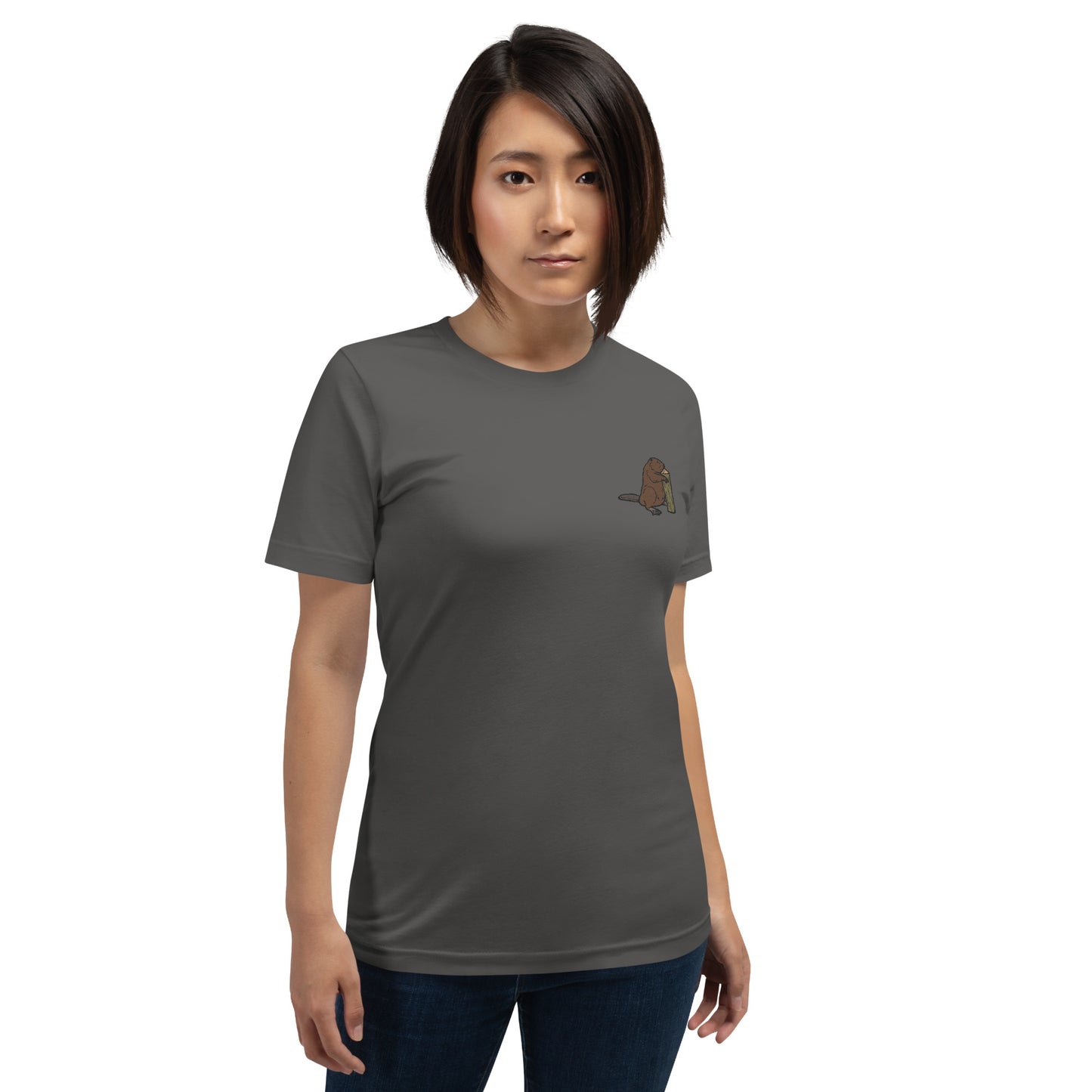 Beaver Cotton T-Shirt - Embroidered - Wildlife Soul Beaver Cotton T-Shirt - Embroidered