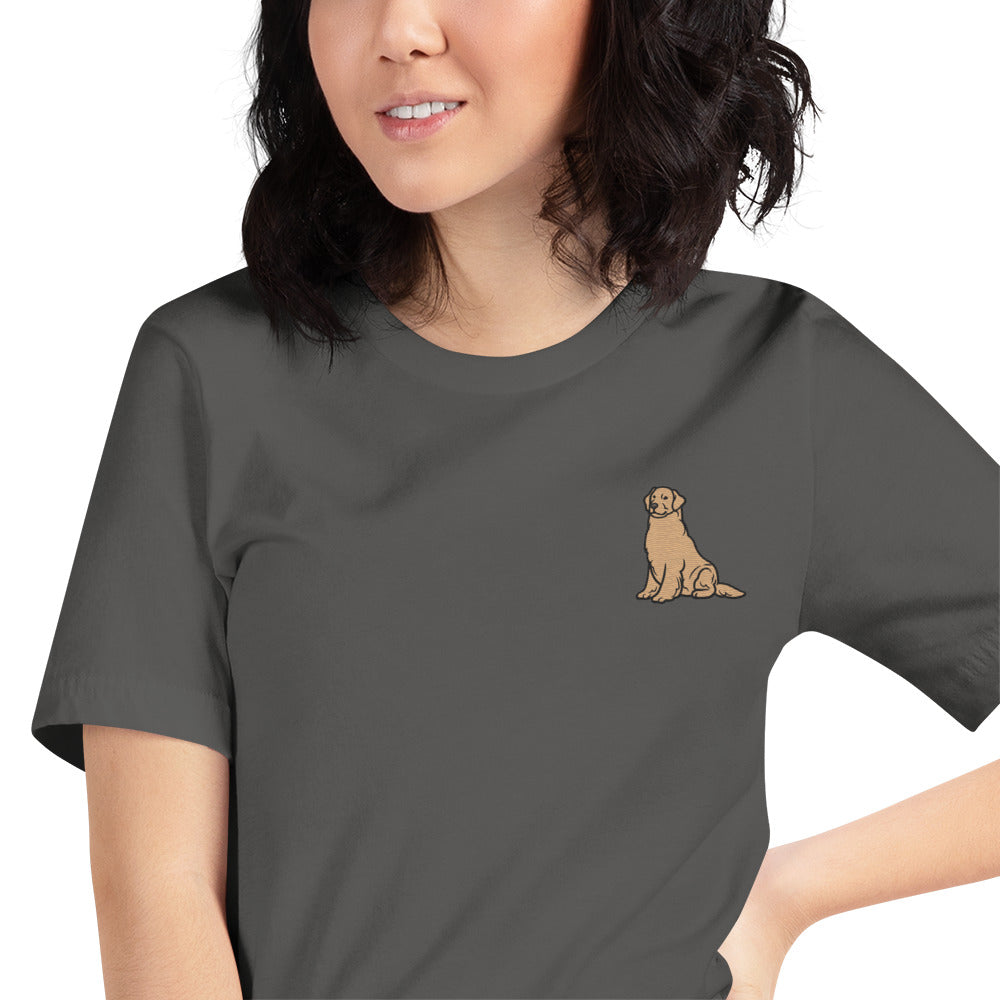 Golden Retriever Cotton T-Shirt - Embroidered - Wildlife Soul Golden Retriever Cotton T-Shirt - Embroidered