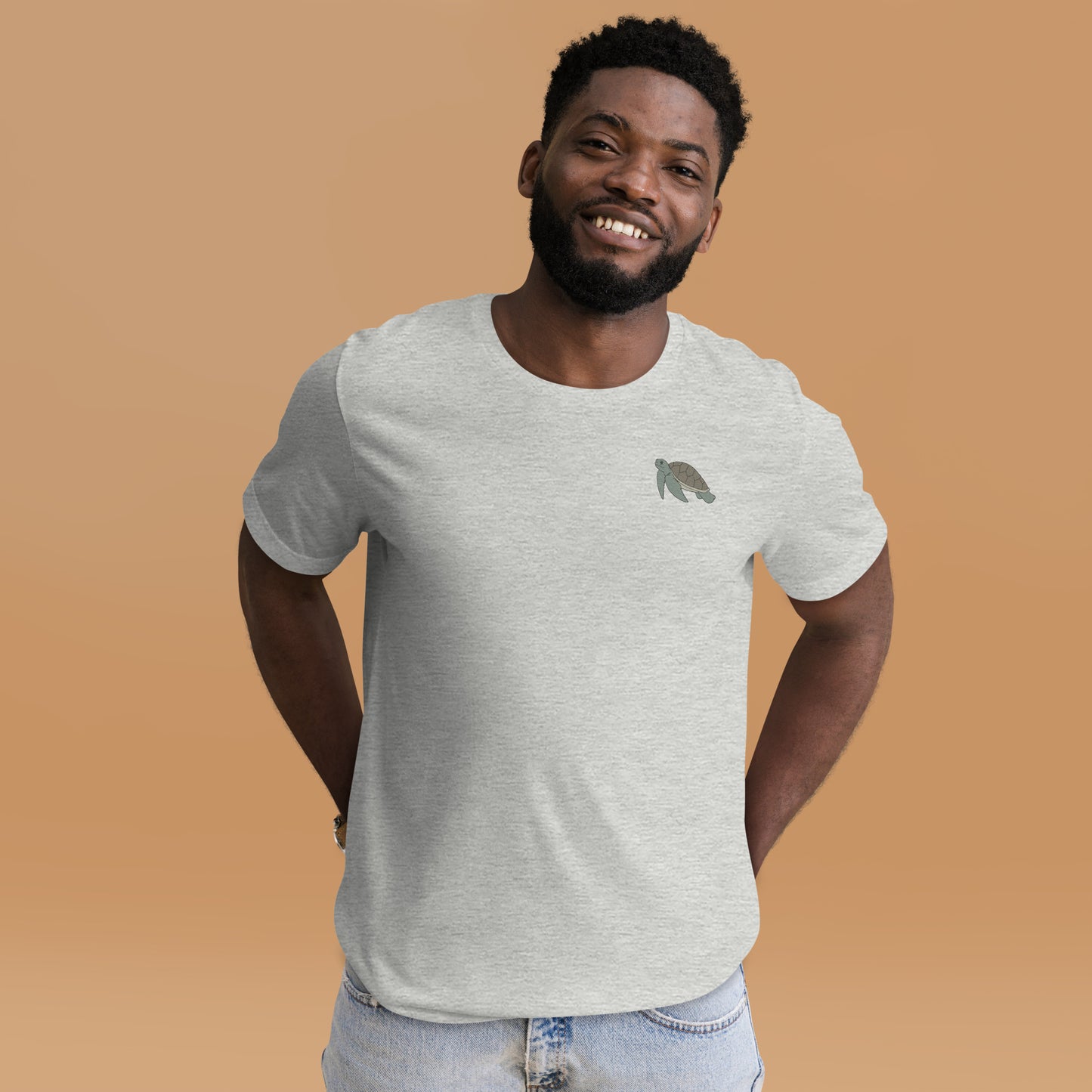 Turtle Cotton T-Shirt - Embroidered - Wildlife Soul Turtle Cotton T-Shirt - Embroidered
