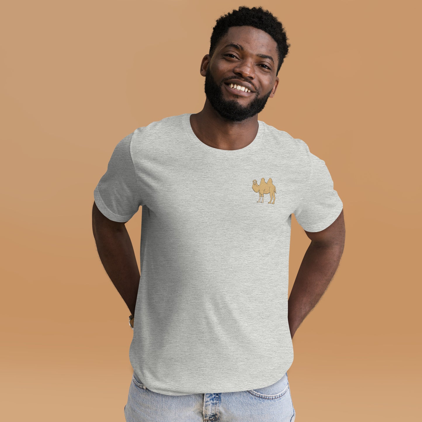 Camel Cotton T-Shirt - Embroidered - Wildlife Soul Camel Cotton T-Shirt - Embroidered