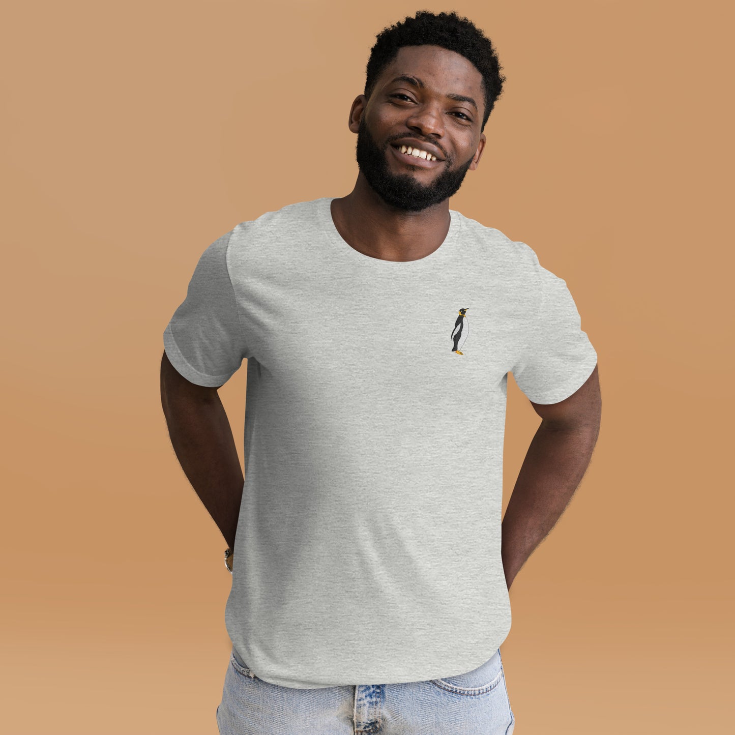 Penguin Cotton T-Shirt - Embroidered - Wildlife Soul Penguin Cotton T-Shirt - Embroidered