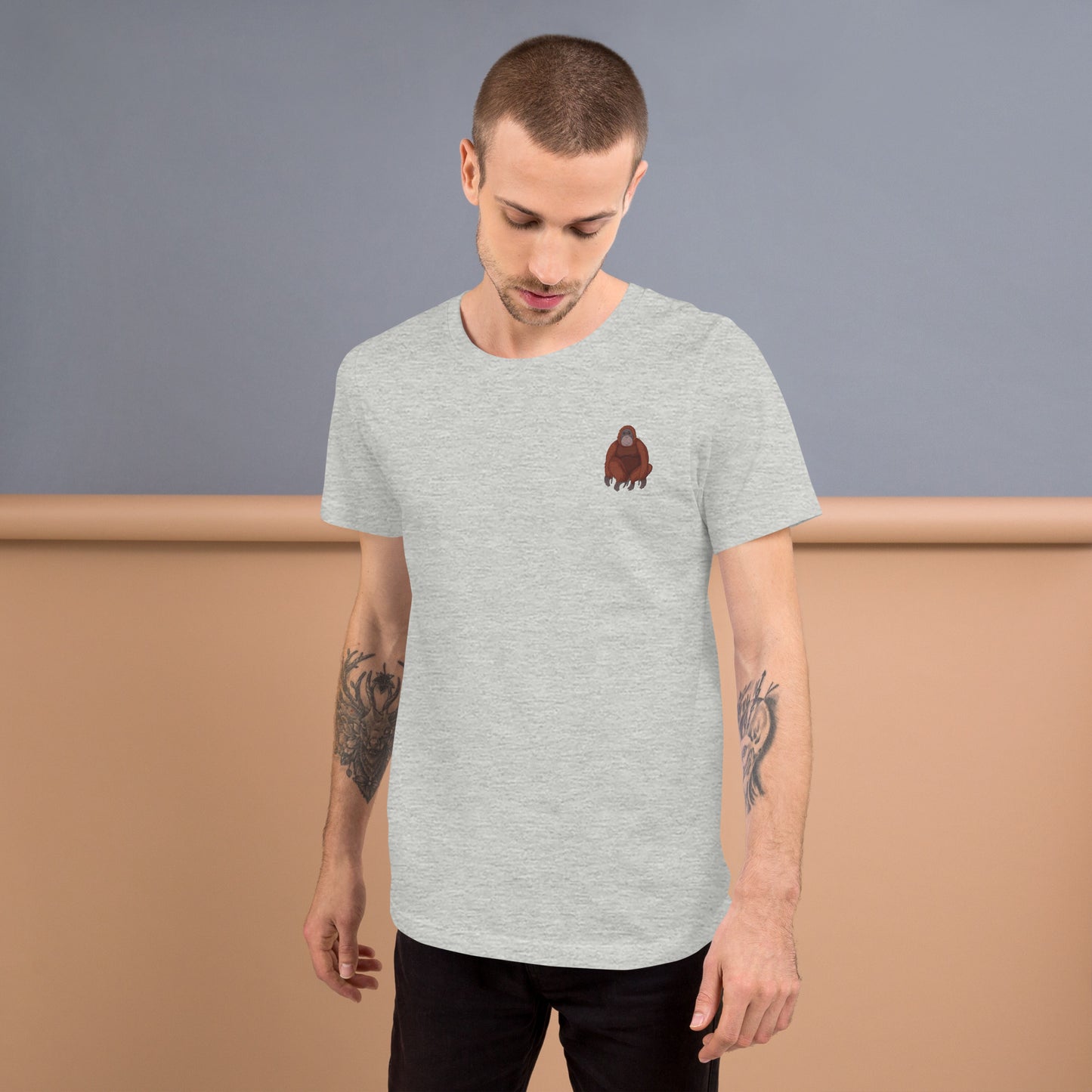 Orangutan Cotton T-Shirt - Embroidered - Wildlife Soul Orangutan Cotton T-Shirt - Embroidered