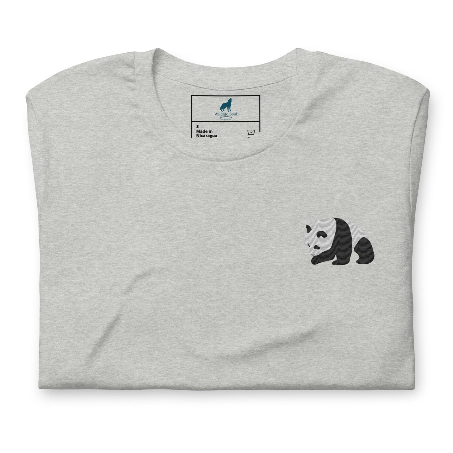Panda Cotton T-Shirt - Embroidered - Wildlife Soul Panda Cotton T-Shirt - Embroidered