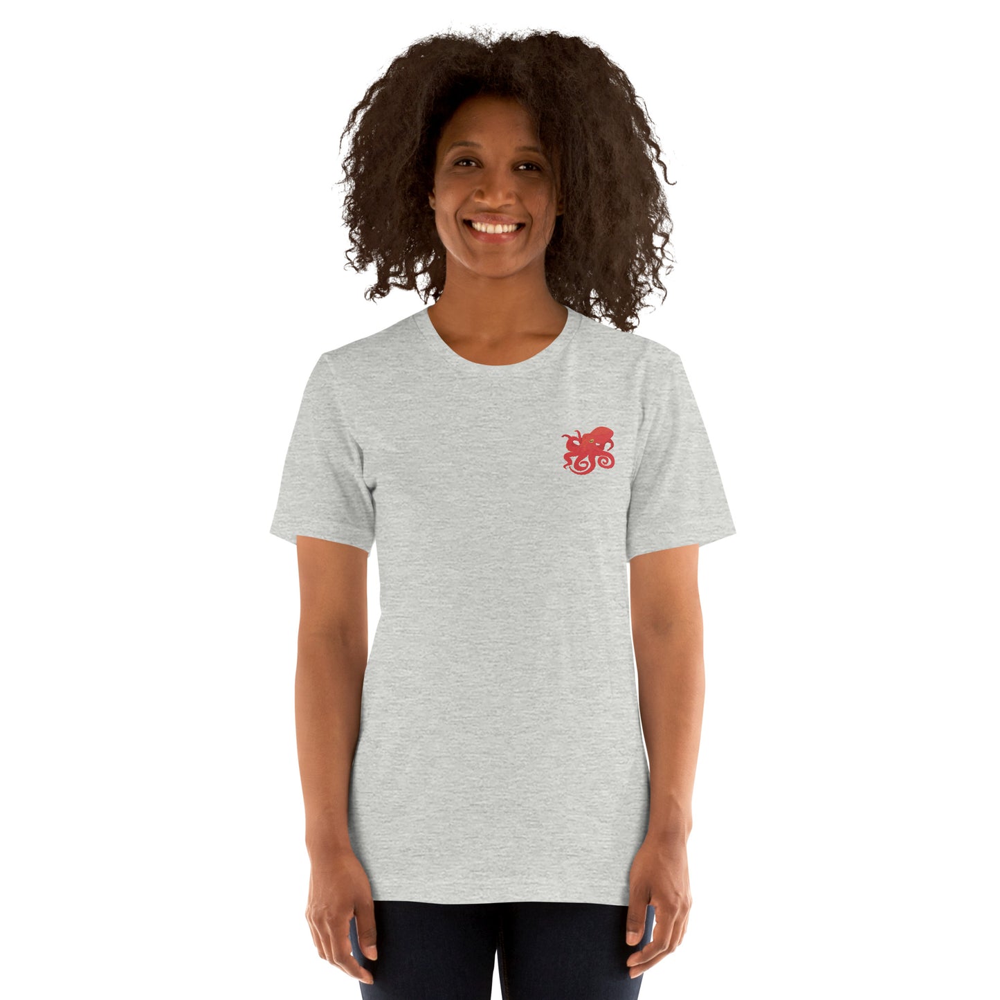 Octopus Cotton T-Shirt - Embroidered - Wildlife Soul Octopus Cotton T-Shirt - Embroidered