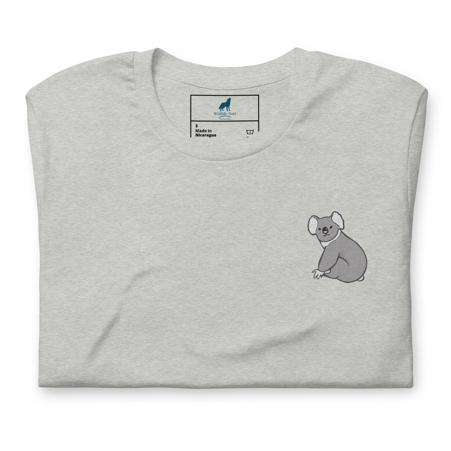 Koala Cotton T-Shirt - Embroidered - Wildlife Soul Koala Cotton T-Shirt - Embroidered