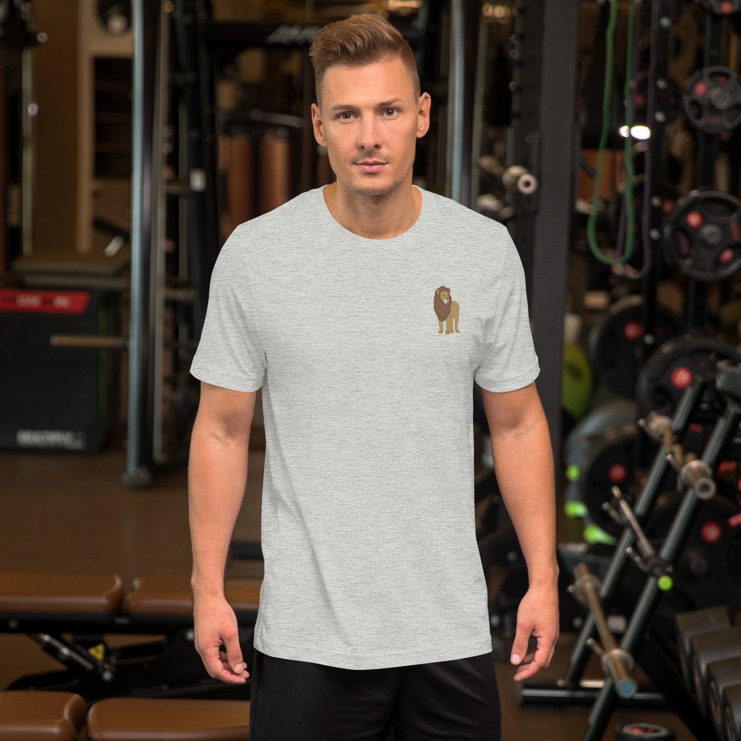 Lion Cotton T-Shirt - Embroidered - Wildlife Soul Lion Cotton T-Shirt - Embroidered
