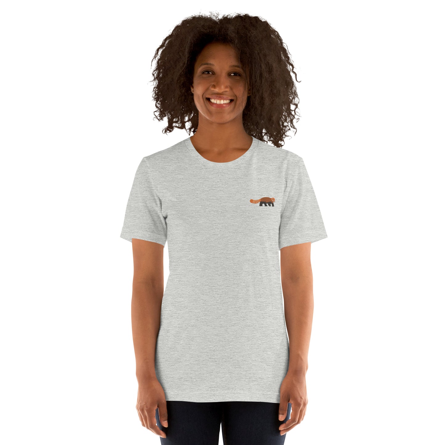Red Panda Cotton T-Shirt - Embroidered - Wildlife Soul Red Panda Cotton T-Shirt - Embroidered