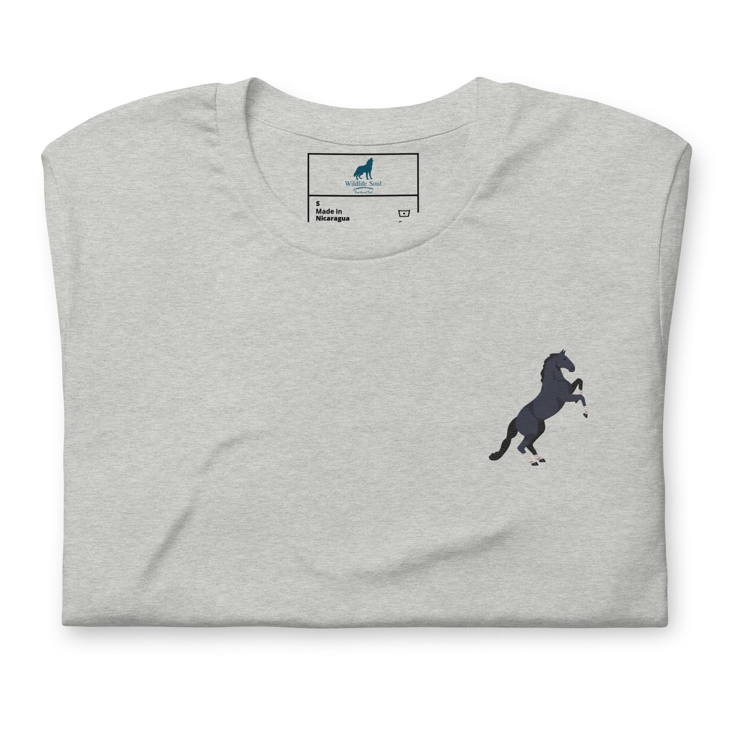 Horse Cotton T-Shirt - Embroidered - Wildlife Soul Horse Cotton T-Shirt - Embroidered
